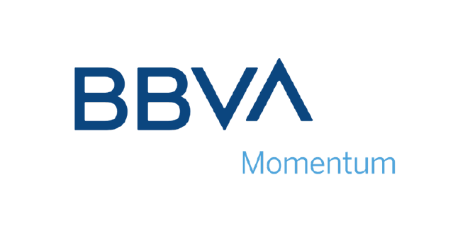 El logo de BBVA Momentun en azul.